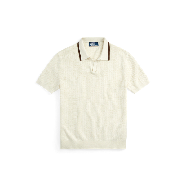 POLO RALPH LAUREN】テクスチャード コットン ジョニーカラー セーター