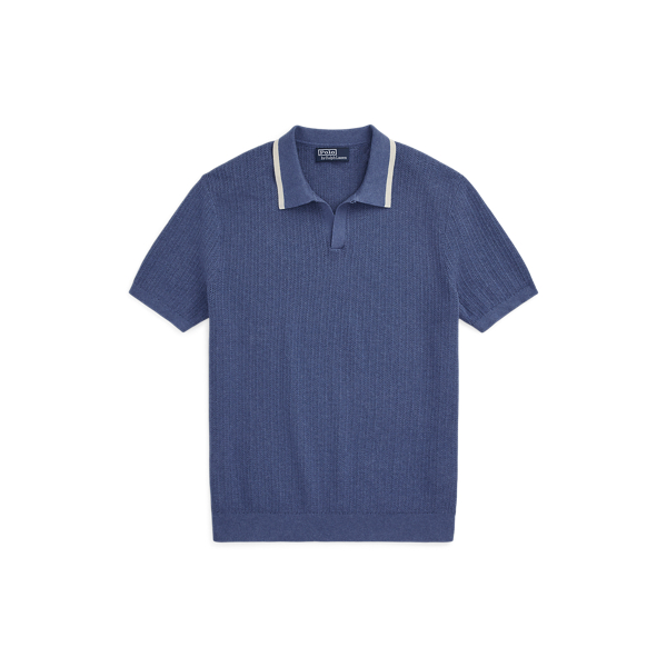 POLO RALPH LAUREN】テクスチャード コットン ジョニーカラー セーター