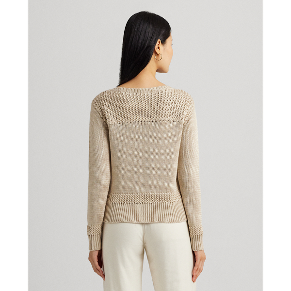 LAUREN RALPH LAUREN】コットンブレンド ボートネック セーター 