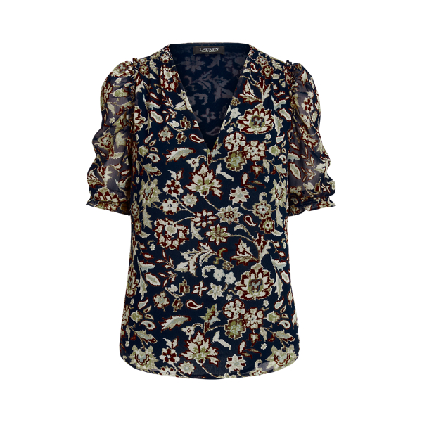 ローレン ラルフローレン⭐️フローラル ジョーゼット パフスリーブ
