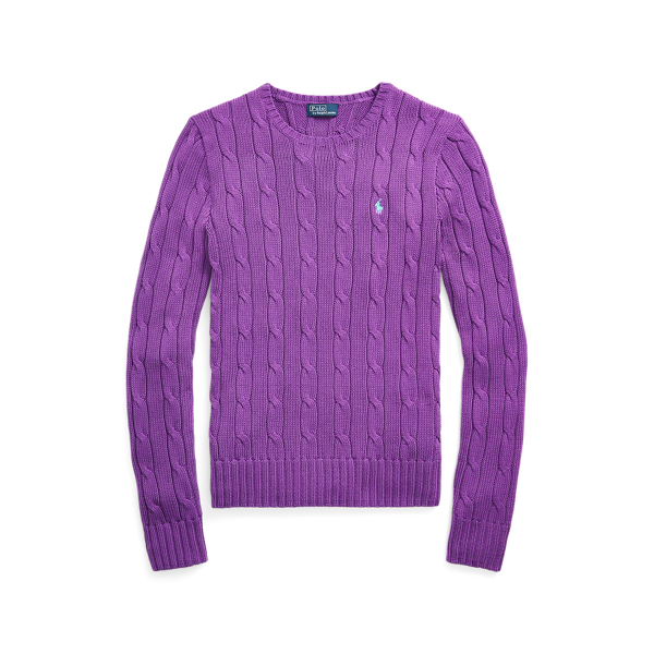 POLO RALPH LAUREN】ケーブルニット コットン クルーネック セーター 