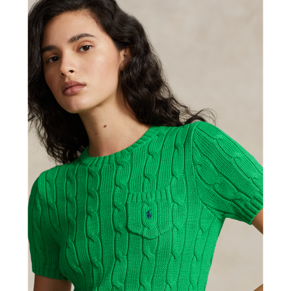 POLO RALPH LAUREN】ケーブルニット コットン ショートスリーブ 
