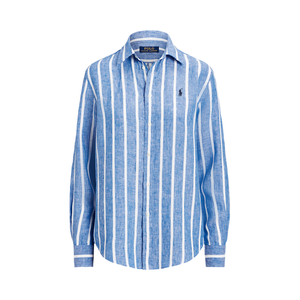Ralph Lauren リネンシャツ ブルーストライプ XL - シャツ