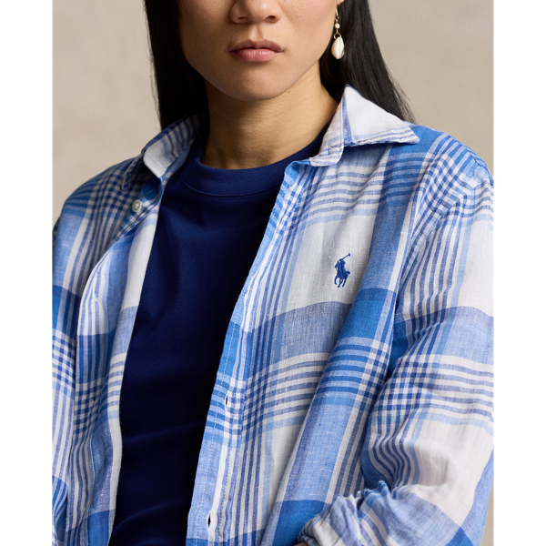 現行タグポロ ラルフローレン長袖リネンシャツリラックスフィット白美品