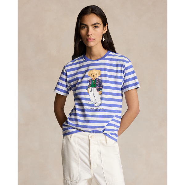POLO RALPH LAUREN】Polo ベア ストライプド コットン Tシャツ 