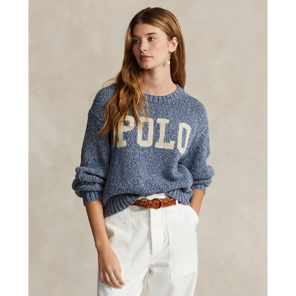 POLO RALPH LAUREN】ロゴ コットン クルーネック セーター | (トップス 