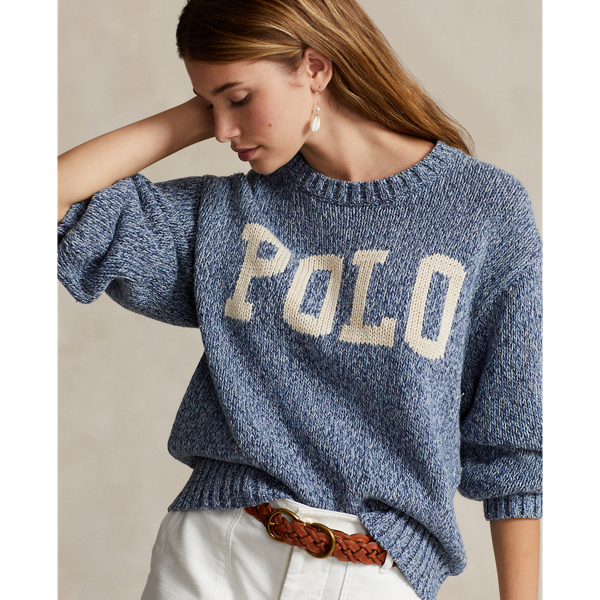 POLO RALPH LAUREN】ロゴ コットン クルーネック セーター | (トップス 