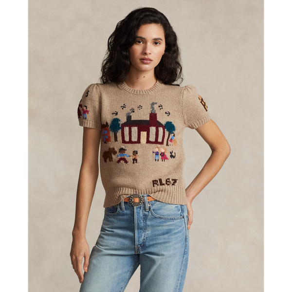 POLO RALPH LAUREN】インターシャニット ショートスリーブ セーター 
