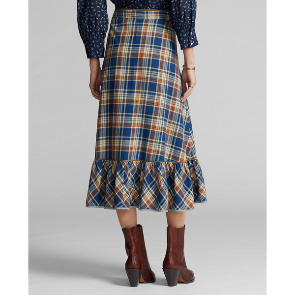 RRL】インディゴ チェック コットンリネン スカート | (スカート  