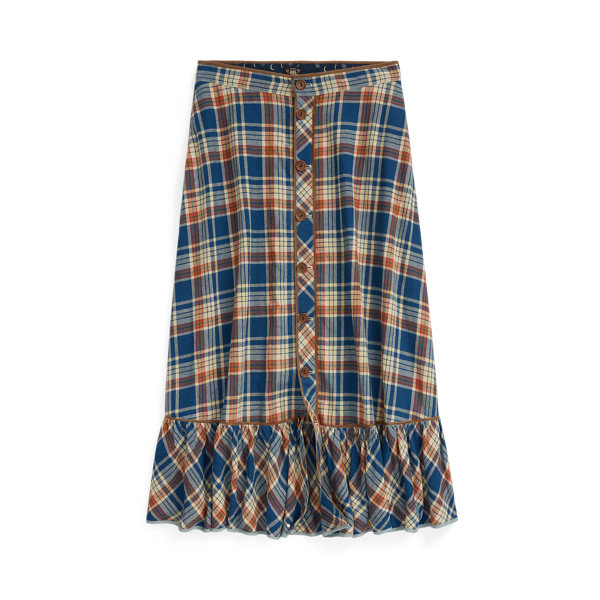 RRL】インディゴ チェック コットンリネン スカート | (スカート  