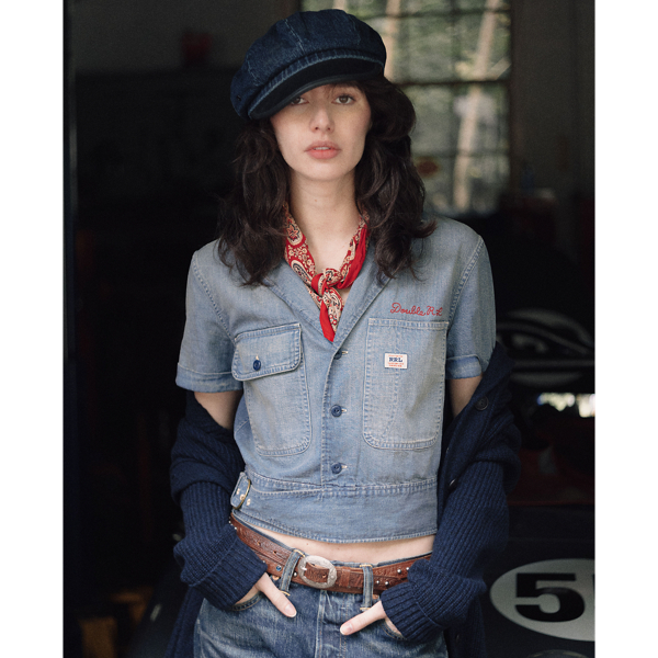 RRL】ロゴエンブロイダリー デニム ワークシャツ | (トップス/シャツ