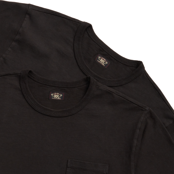Tシャツ2枚入りRRL  米国製　ガーメントダイド ポケット   Tシャツ 2パック