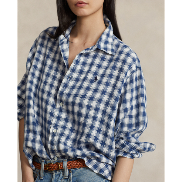 ポロラルフローレンライトブルーリネンストライプポニー刺繍サイズ0