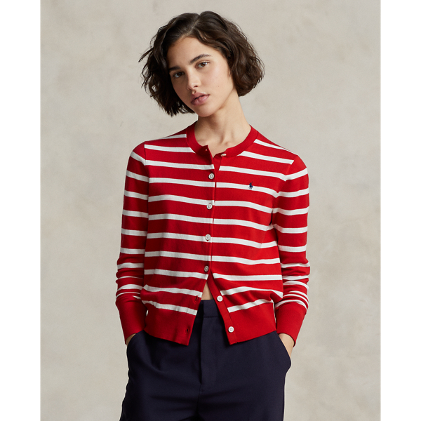 POLO RALPH LAUREN】ボーダー コットンブレンド カーディガン 