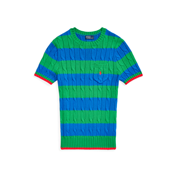 POLO RALPH LAUREN】ストライプ ケーブル コットン ショートスリーブ  