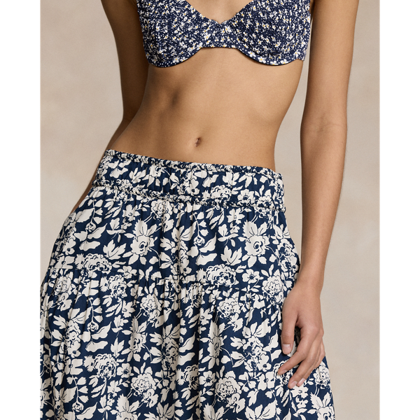 POLO RALPH LAUREN】フローラル ポプリン Aライン スカート  