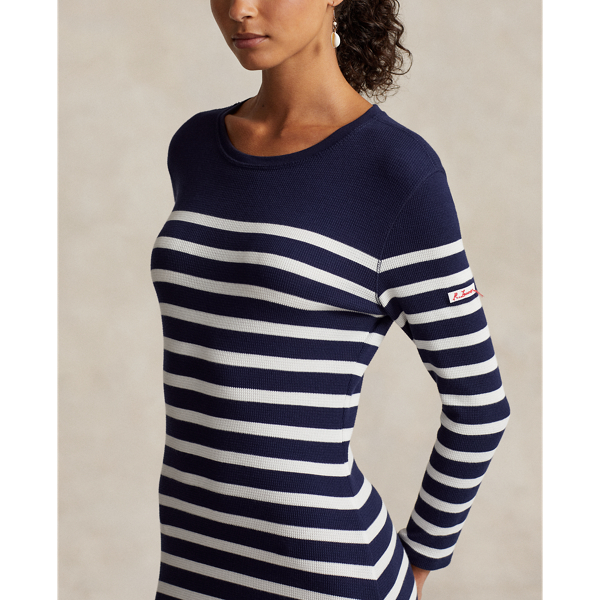 POLO RALPH LAUREN】ボーダー ワッフルニット ドレス | (ワンピース 