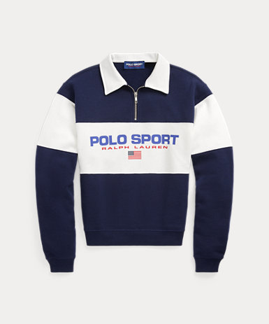 Polo Sport ロゴ ハーフジップ フリース プルオーバー