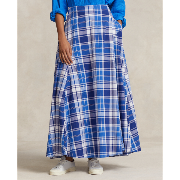 POLO RALPH LAUREN】チェック リネン マキシスカート | (スカート  