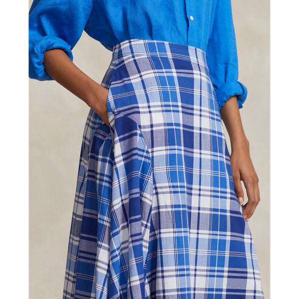 POLO RALPH LAUREN】チェック リネン マキシスカート | (スカート  