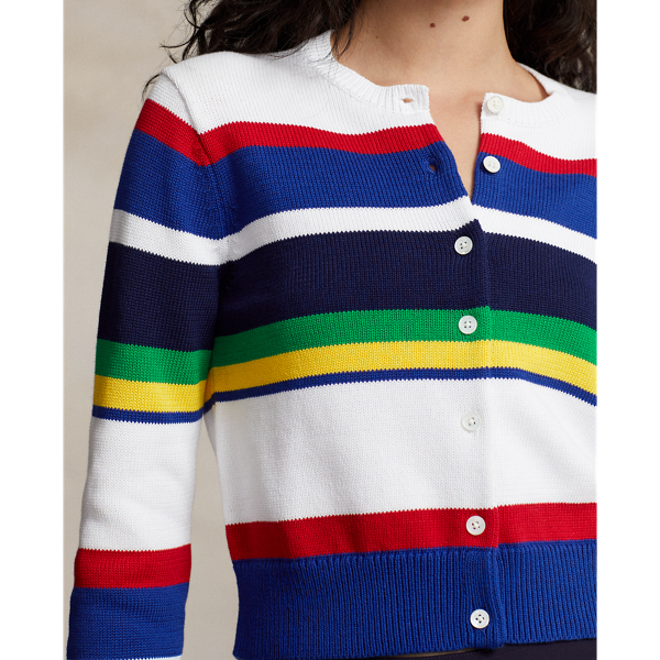 POLO RALPH LAUREN】ストライプド コットン カーディガン | (トップス  