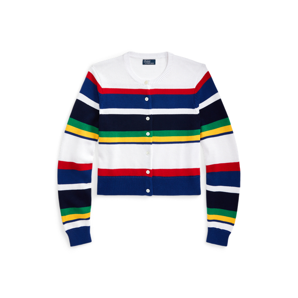 POLO RALPH LAUREN】ストライプド コットン カーディガン | (トップス  
