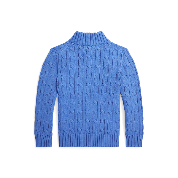 POLO RALPH LAUREN】ケーブルニット コットン クォータージップ 