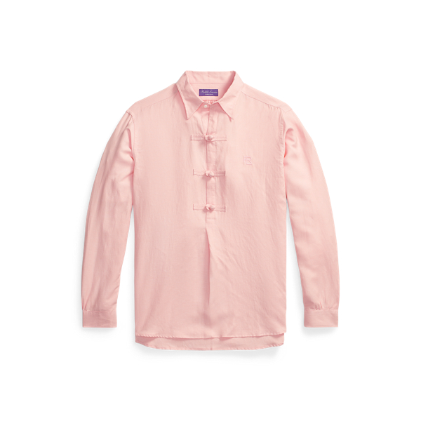 ラルフローレン リネン ポップオーバーシャツ ピンク