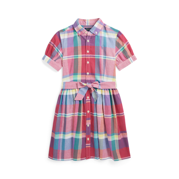 POLO RALPH LAUREN CHILDRENSWEAR】コットン マドラス シャツドレス 
