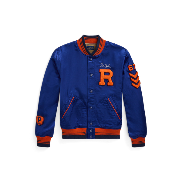 ラルフローレン レザー ベースボール Pink Pony サテン ベースボール ジャケット | ラルフ ローレン公式