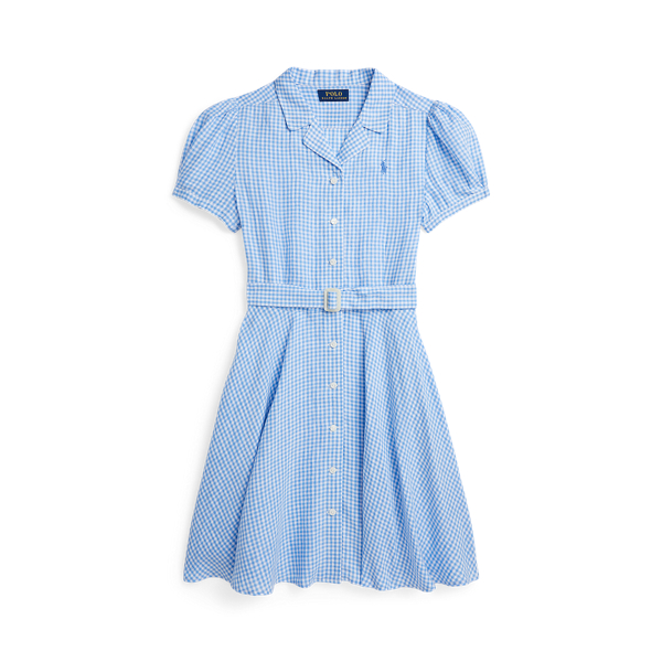 POLO RALPH LAUREN CHILDRENSWEAR】ベルテッド ギンガム リネン ドレス 