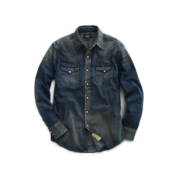 RRL インディゴバッファローウェスタンシャツ デニムシャツ - シャツ