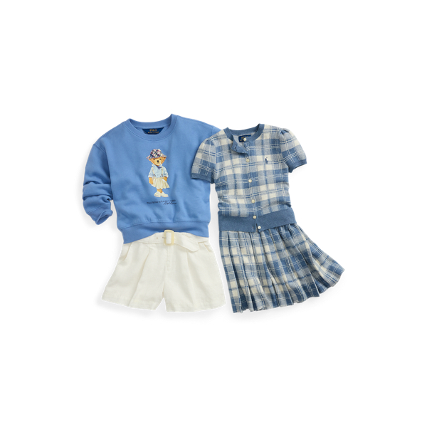 POLO RALPH LAUREN CHILDRENSWEAR】チェック コットン カーディガン & スカート セット I (ワンピース/ドレス/ドレス)マルチ  | ラルフ ローレン公式オンラインストア