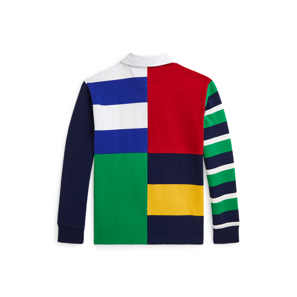 POLO RALPH LAUREN CHILDRENSWEAR】パッチワーク コットン ジャージー ラグビー シャツ I  (トップス/シャツ/ブラウス)レッド | ラルフ ローレン公式オンラインストア