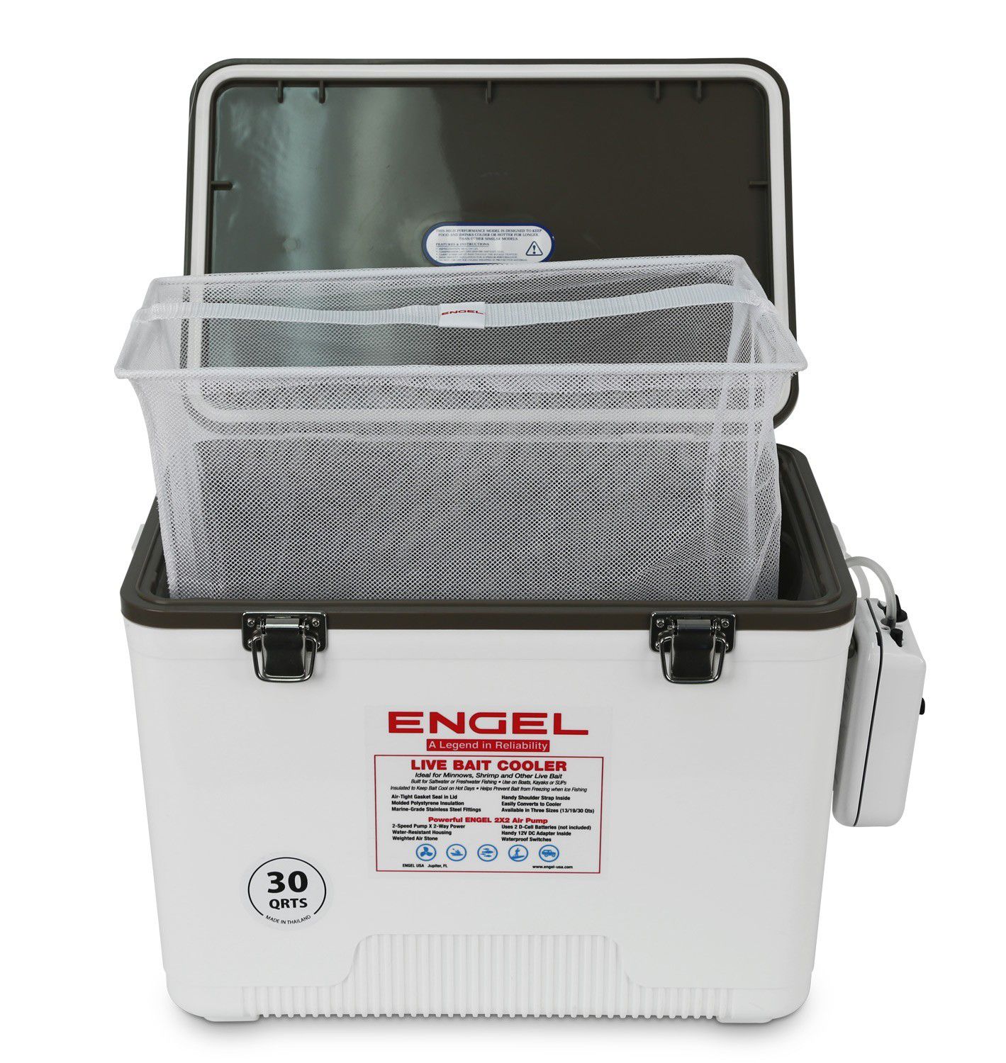 Engel 19 qt Live Bait Cooler, White