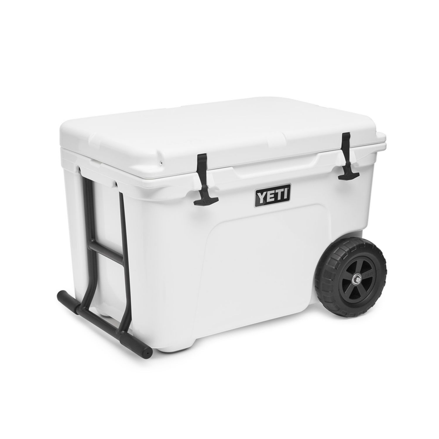 white cooler on wheels