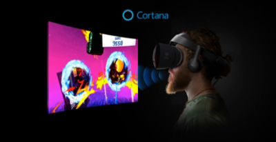 the Samsung HMD Odyssey headset and Cortana interaction
