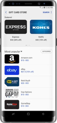 Purchase a Gift Card in Samsung Pay
