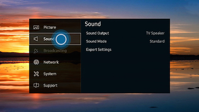 tv samsung sound smart settings speaker setting select un using resolution