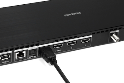 connect tv frame box samsung hdmi port devices using connecting uhd connected qled player device
