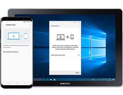 samsung flow phone tablet pc connect using galaxy app setup windows connected