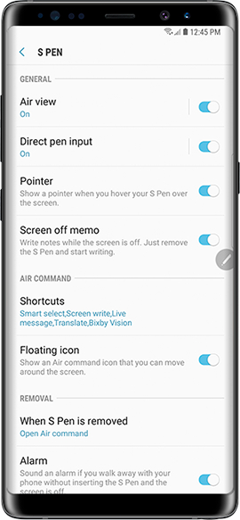 Vibration Vibrate Your Phone When You Insert Or Remove The S Pen