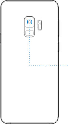 Illustrated rear view image of Galaxy S9