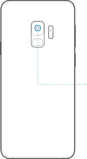 Illustrated rear view image of Galaxy S9