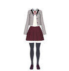 Samsung Galaxy S9 or S9+ AR Personalized Emoji - Grey Cardigan with Burgundy Skirt Outfit