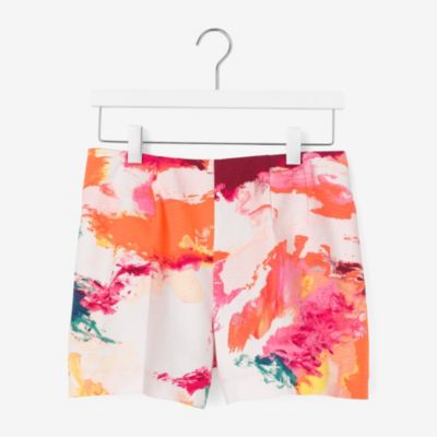 High-Waisted Shorts in Abstract