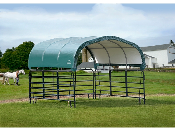 Corral Shelter 12 x 12 ft. - Green - Powder Coated