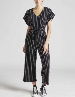 Speechless Juniors' Striped Tie Waist Jumpsuit Stage Stores