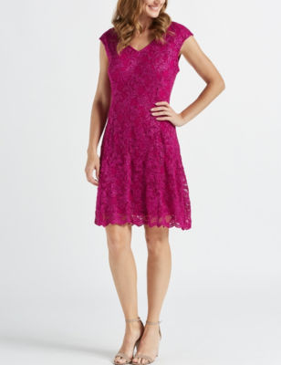 Ronnie Nicole Women's Glitter Lace A-line Dress | Stage Stores