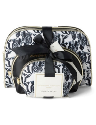 Adrienne Vittadini Cosmetic Makeup Bags Compact Travel Toiletry Bag Pink Print